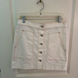 Veronica beard white denim skirt